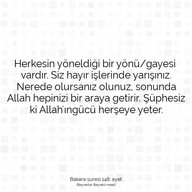 Ayetbul | Kuran Mealleri | Quran | Bakara suresi 148. ayet