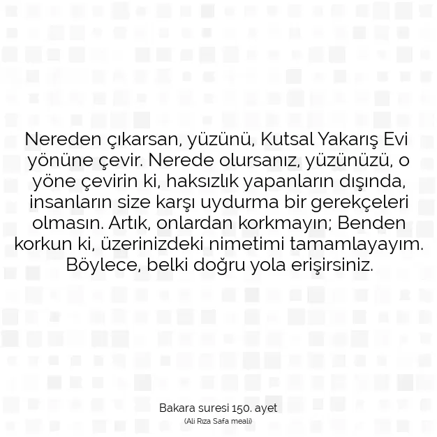 Ayetbul | Kuran Mealleri | Quran | Bakara suresi 150. ayet