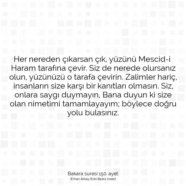 Ayetbul | Kuran Mealleri | Quran | Bakara suresi 150. ayet