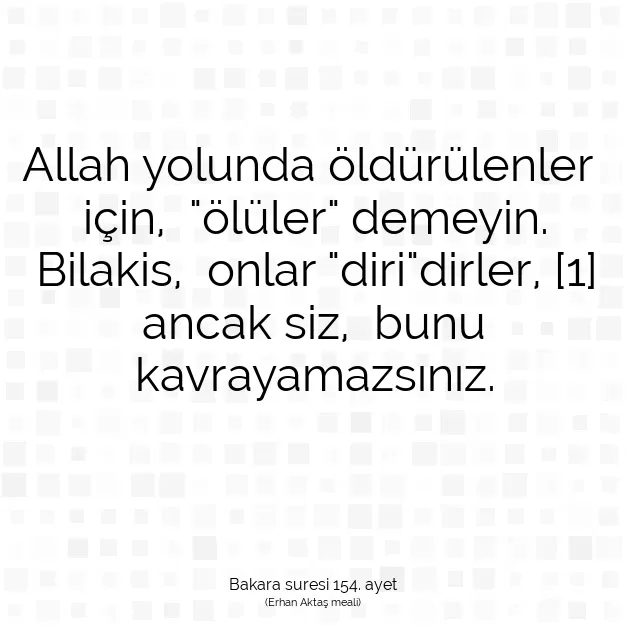 Ayetbul | Kuran Mealleri | Quran | Bakara suresi 154. ayet