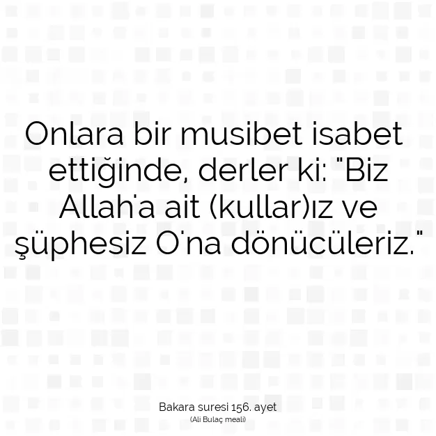 Ayetbul | Kuran Mealleri | Quran | Bakara suresi 156. ayet