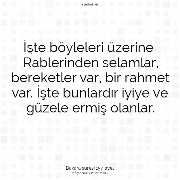 Ayetbul | Kuran Mealleri | Quran | Bakara suresi 157. ayet