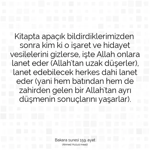 Ayetbul | Kuran Mealleri | Quran | Bakara suresi 159. ayet