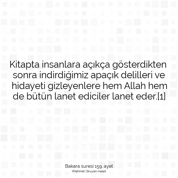 Ayetbul | Kuran Mealleri | Quran | Bakara suresi 159. ayet