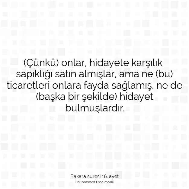 Ayetbul | Kuran Mealleri | Quran | Bakara suresi 16. ayet