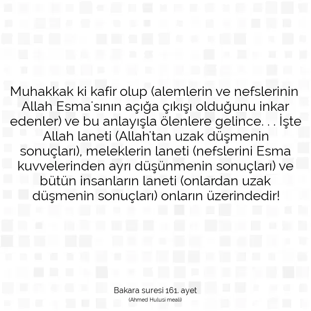 Ayetbul | Kuran Mealleri | Quran | Bakara suresi 161. ayet