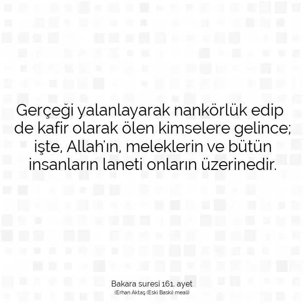 Ayetbul | Kuran Mealleri | Quran | Bakara suresi 161. ayet