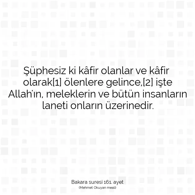 Ayetbul | Kuran Mealleri | Quran | Bakara suresi 161. ayet