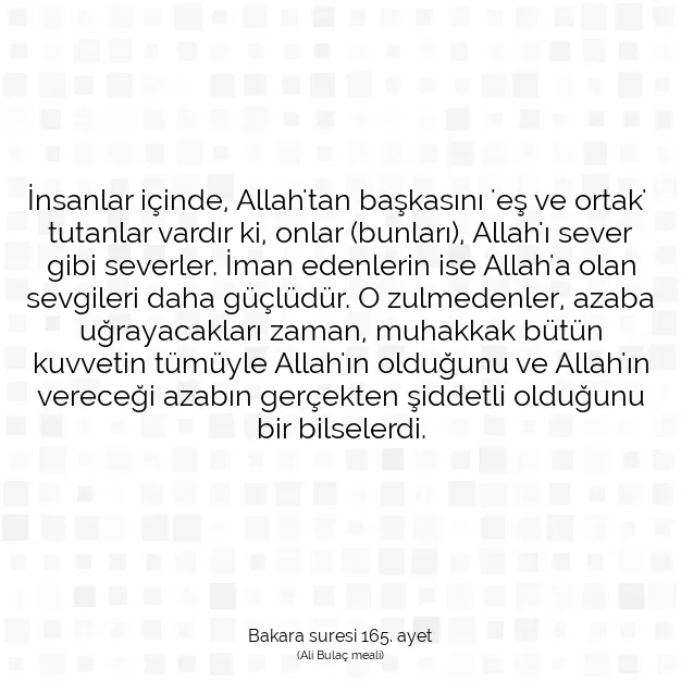 Ayetbul | Kuran Mealleri | Quran | Bakara suresi 165. ayet