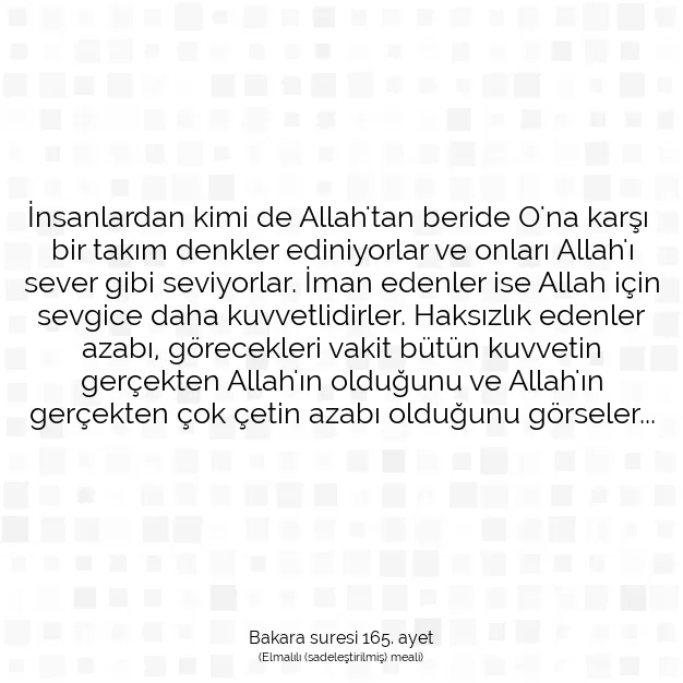 Ayetbul | Kuran Mealleri | Quran | Bakara suresi 165. ayet