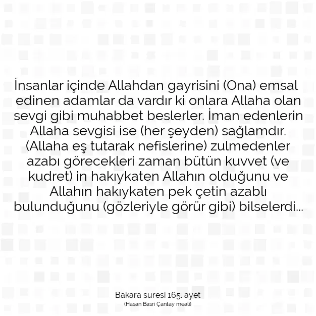 Ayetbul | Kuran Mealleri | Quran | Bakara suresi 165. ayet