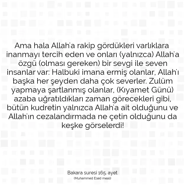 Ayetbul | Kuran Mealleri | Quran | Bakara suresi 165. ayet