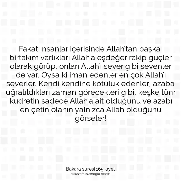 Ayetbul | Kuran Mealleri | Quran | Bakara suresi 165. ayet