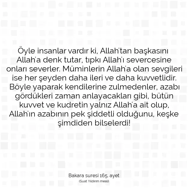 Ayetbul | Kuran Mealleri | Quran | Bakara suresi 165. ayet