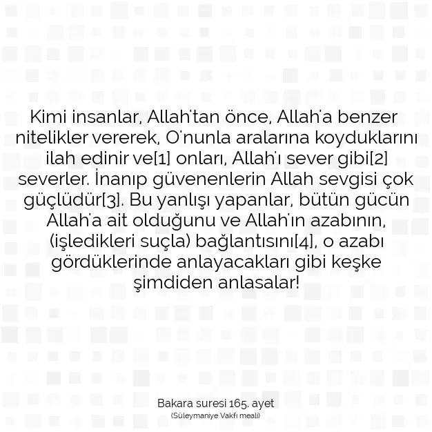 Ayetbul | Kuran Mealleri | Quran | Bakara suresi 165. ayet