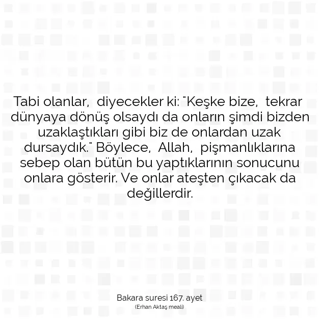 Ayetbul | Kuran Mealleri | Quran | Bakara suresi 167. ayet