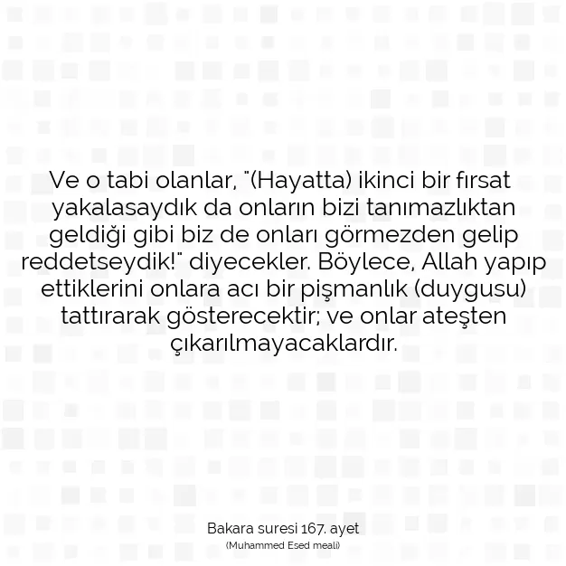 Ayetbul | Kuran Mealleri | Quran | Bakara suresi 167. ayet