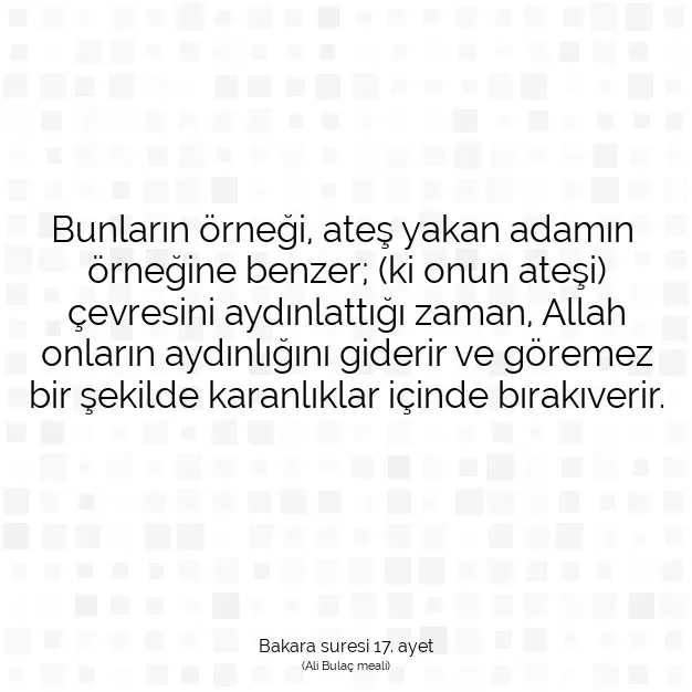 Ayetbul | Kuran Mealleri | Quran | Bakara suresi 17. ayet