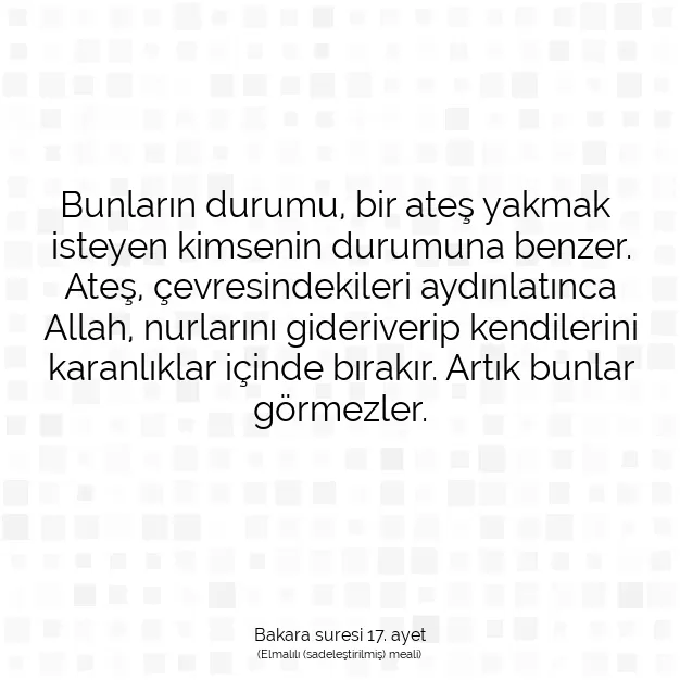 Ayetbul | Kuran Mealleri | Quran | Bakara suresi 17. ayet