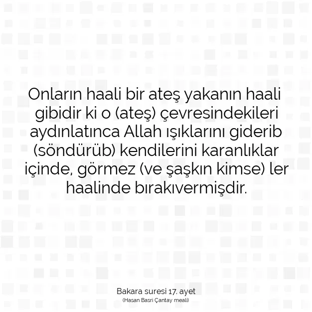 Ayetbul | Kuran Mealleri | Quran | Bakara suresi 17. ayet