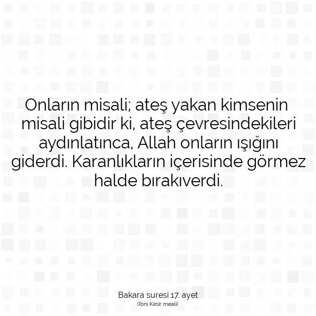 Ayetbul | Kuran Mealleri | Quran | Bakara suresi 17. ayet