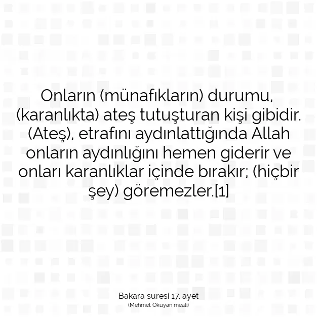 Ayetbul | Kuran Mealleri | Quran | Bakara suresi 17. ayet