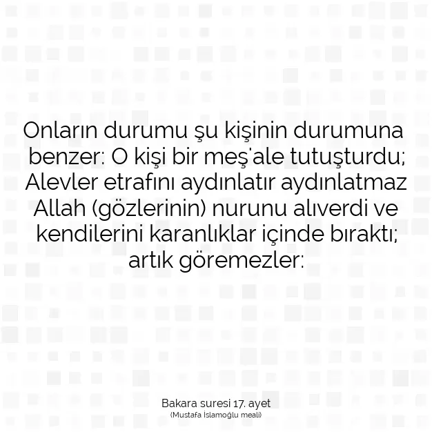 Ayetbul | Kuran Mealleri | Quran | Bakara suresi 17. ayet