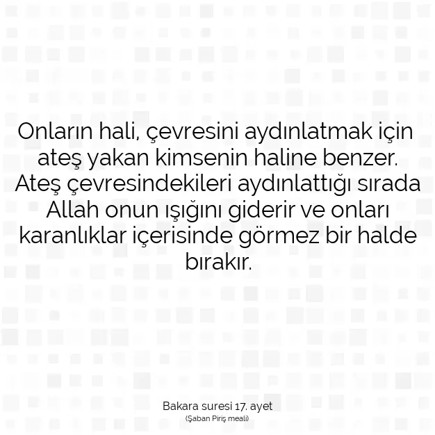 Ayetbul | Kuran Mealleri | Quran | Bakara suresi 17. ayet