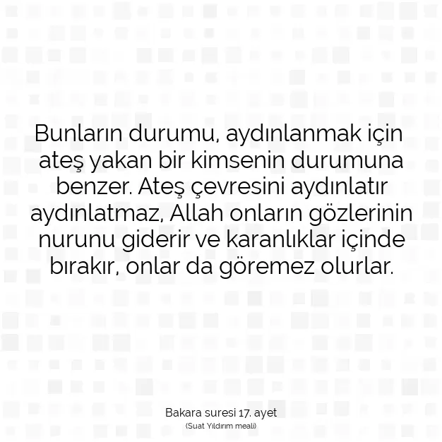 Ayetbul | Kuran Mealleri | Quran | Bakara suresi 17. ayet