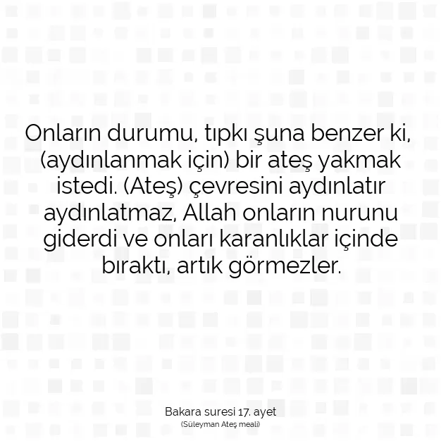 Ayetbul | Kuran Mealleri | Quran | Bakara suresi 17. ayet