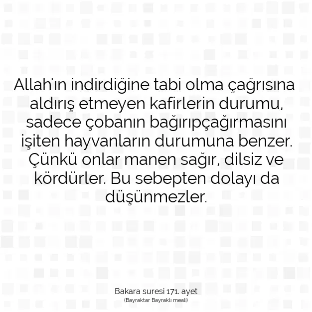 Ayetbul | Kuran Mealleri | Quran | Bakara suresi 171. ayet