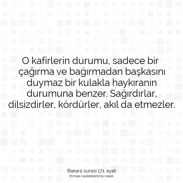 Ayetbul | Kuran Mealleri | Quran | Bakara suresi 171. ayet