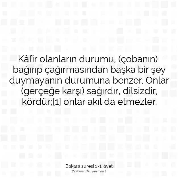 Ayetbul | Kuran Mealleri | Quran | Bakara suresi 171. ayet