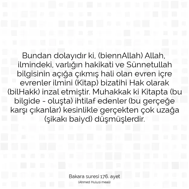 Ayetbul | Kuran Mealleri | Quran | Bakara suresi 176. ayet