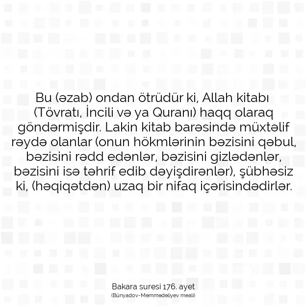 Ayetbul | Kuran Mealleri | Quran | Bakara suresi 176. ayet