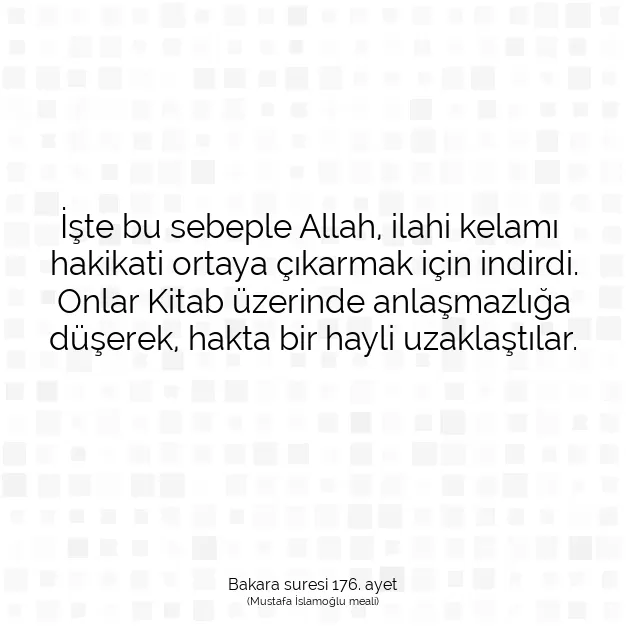 Ayetbul | Kuran Mealleri | Quran | Bakara suresi 176. ayet