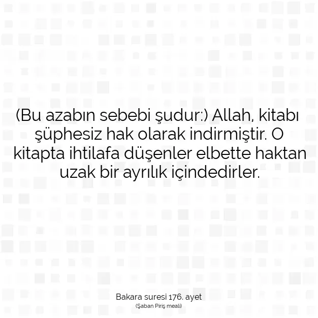 Ayetbul | Kuran Mealleri | Quran | Bakara suresi 176. ayet