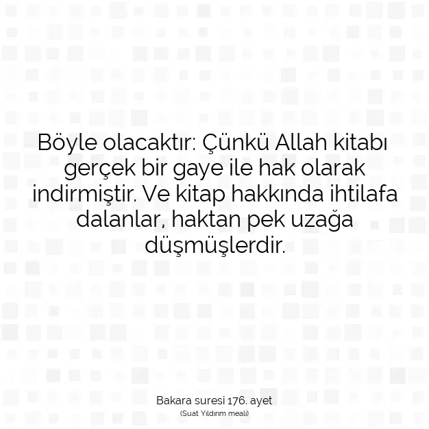 Ayetbul | Kuran Mealleri | Quran | Bakara suresi 176. ayet