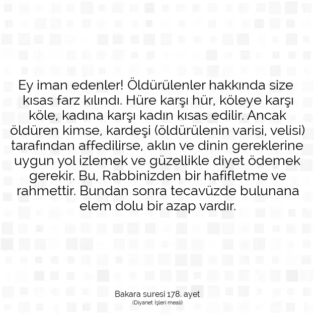 Ayetbul | Kuran Mealleri | Quran | Bakara suresi 178. ayet