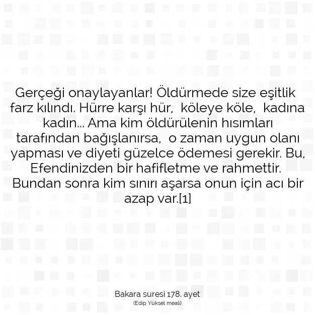 Ayetbul | Kuran Mealleri | Quran | Bakara suresi 178. ayet