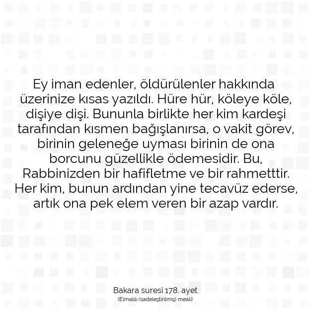 Ayetbul | Kuran Mealleri | Quran | Bakara suresi 178. ayet