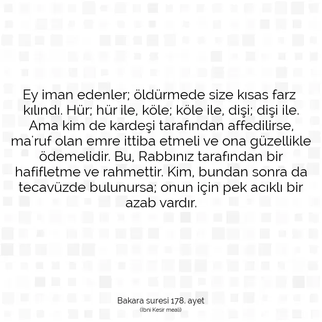 Ayetbul | Kuran Mealleri | Quran | Bakara suresi 178. ayet