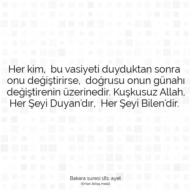 Ayetbul | Kuran Mealleri | Quran | Bakara suresi 181. ayet