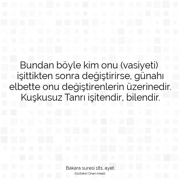 Ayetbul | Kuran Mealleri | Quran | Bakara suresi 181. ayet