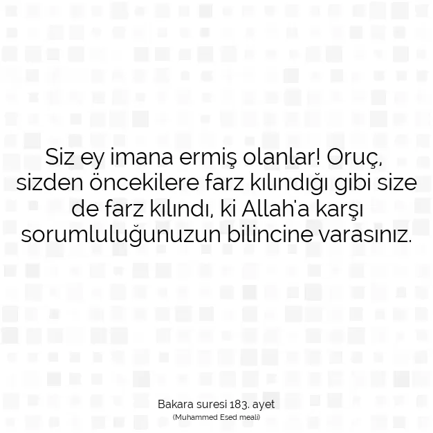 Ayetbul | Kuran Mealleri | Quran | Bakara suresi 183. ayet