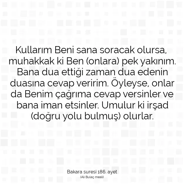 Ayetbul | Kuran Mealleri | Quran | Bakara suresi 186. ayet