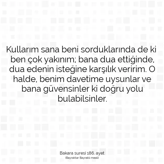 Ayetbul | Kuran Mealleri | Quran | Bakara suresi 186. ayet