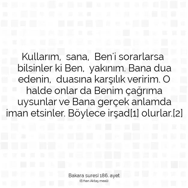 Ayetbul | Kuran Mealleri | Quran | Bakara suresi 186. ayet