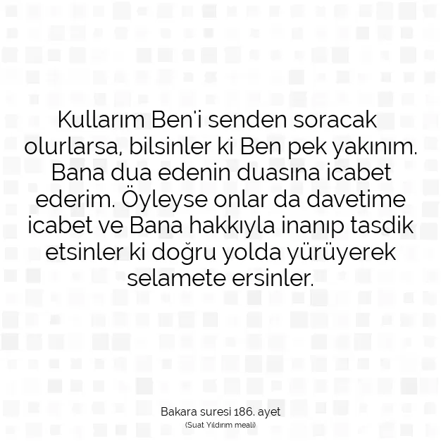 Ayetbul | Kuran Mealleri | Quran | Bakara suresi 186. ayet