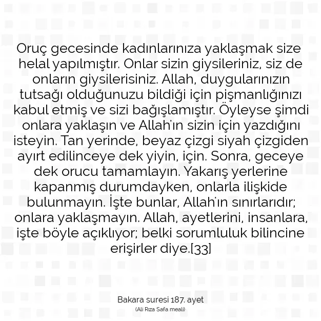 Ayetbul | Kuran Mealleri | Quran | Bakara suresi 187. ayet